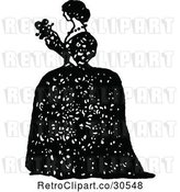 Vector Clip Art of Retro Lady in a Big Dress by Prawny Vintage