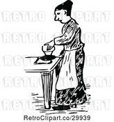 Vector Clip Art of Retro Lady Ironing by Prawny Vintage