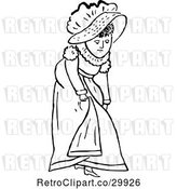 Vector Clip Art of Retro Lady Lifting Her Dress by Prawny Vintage