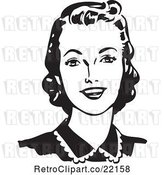 Vector Clip Art of Retro Lady Looking Forward and Smiling by BestVector