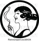 Vector Clip Art of Retro Lady Smoking by Prawny Vintage