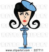 Vector Clip Art of Retro Lady Standing with Her Arms Crossed by Andy Nortnik