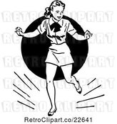 Vector Clip Art of Retro Lady Tap Dancing by BestVector