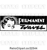 Vector Clip Art of Retro Lady with Permanent Waves Text by BestVector
