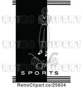 Vector Clip Art of Retro Lady with Sports Items and Text by Prawny Vintage