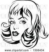 Vector Clip Art of Retro Lady with Styled Hair by Dero