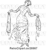 Vector Clip Art of Retro Lady with Wet Laundry by Prawny Vintage