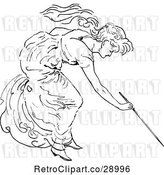 Vector Clip Art of Retro Lady Writing with a Stick by Prawny Vintage
