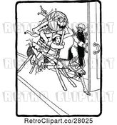 Vector Clip Art of Retro Land of Oz Characters on a Wooden Horse by Prawny Vintage