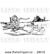 Vector Clip Art of Retro Land of Oz Characters with a Racing Horse by Prawny Vintage