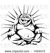 Vector Clip Art of Retro Laughing Buddha Bulldog by Patrimonio