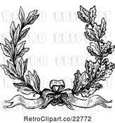 Vector Clip Art of Retro Laurel and Oak Wreath by BestVector