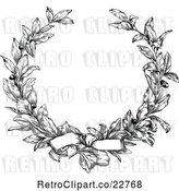 Vector Clip Art of Retro Laurel Wreath and Bow by BestVector