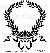 Vector Clip Art of Retro Laurel Wreath with a Bow and Ribbons 2 by Vector Tradition SM