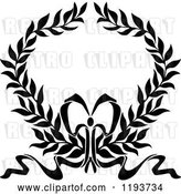 Vector Clip Art of Retro Laurel Wreath with a Bow and Ribbons 5 by Vector Tradition SM