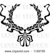 Vector Clip Art of Retro Laurel Wreath with a Bow and Ribbons 6 by Vector Tradition SM