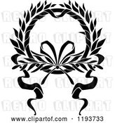 Vector Clip Art of Retro Laurel Wreath with a Bow and Ribbons 8 by Vector Tradition SM