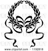 Vector Clip Art of Retro Laurel Wreath with a Bow and Ribbons by Vector Tradition SM