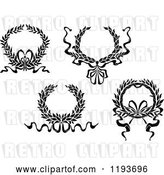 Vector Clip Art of Retro Laurel Wreaths with Bows and Ribbons 2 by Vector Tradition SM