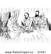 Vector Clip Art of Retro Lawyers and Man on His Death Bed by Prawny Vintage