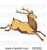 Vector Clip Art of Retro Leaping Deer Stag by Patrimonio