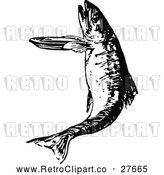 Vector Clip Art of Retro Leaping Fish by Prawny Vintage
