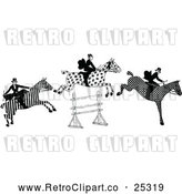 Vector Clip Art of Retro Leaping Patterned Horses by Prawny Vintage