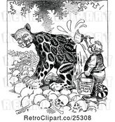 Vector Clip Art of Retro Leopard Changing His Spots by Prawny Vintage