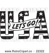 Vector Clip Art of Retro Lets Go Banner over USA by BestVector