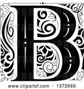 Vector Clip Art of Retro Letter B Monogram by BNP Design Studio