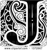 Vector Clip Art of Retro Letter J Monogram by BNP Design Studio