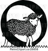 Vector Clip Art of Retro Letter O and Lamb by Prawny Vintage