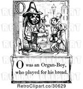 Vector Clip Art of Retro Letter Page with O Was an Organ Boy Who Played for His Bread Text by Prawny Vintage