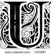 Vector Clip Art of Retro Letter U Monogram by BNP Design Studio