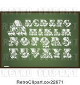 Vector Clip Art of Retro Letters on a Chalkboard by BestVector