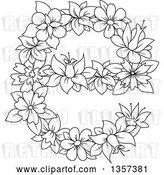 Vector Clip Art of Retro Lineart Floral Lowercase Letter E Design by Vector Tradition SM