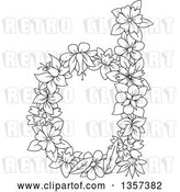 Vector Clip Art of Retro Lineart Lowercase Floral Letter D Design by Vector Tradition SM