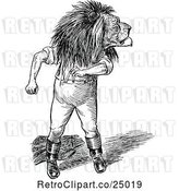 Vector Clip Art of Retro Lion Guy Looking Back by Prawny Vintage