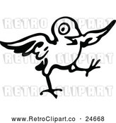 Vector Clip Art of Retro Little Bird by Prawny Vintage