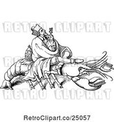 Vector Clip Art of Retro Lobster and Men by Prawny Vintage