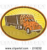 Vector Clip Art of Retro Logging Truck Logo by Patrimonio