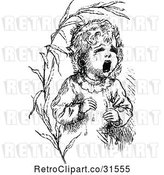 Vector Clip Art of Retro Lost Baby Crying by Prawny Vintage