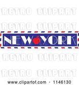 Vector Clip Art of Retro Love New York Apple Banner by Maria Bell