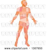 Vector Clip Art of Retro Low Poly Geometric Nude Guy by Patrimonio