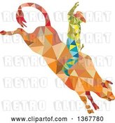 Vector Clip Art of Retro Low Poly Geometric Rodeo Cowboy Riding a Bull by Patrimonio