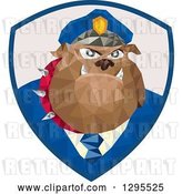 Vector Clip Art of Retro Low Poly Police Bulldog in a Shield by Patrimonio