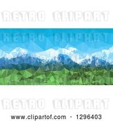 Vector Clip Art of Retro Low Poly Styled Background of Mountains by KJ Pargeter