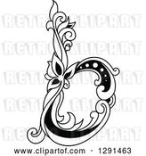Vector Clip Art of Retro Lowercase Floral Letter B by Vector Tradition SM