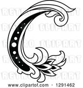 Vector Clip Art of Retro Lowercase Floral Letter C by Vector Tradition SM