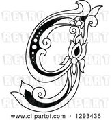 Vector Clip Art of Retro Lowercase Floral Letter G by Vector Tradition SM